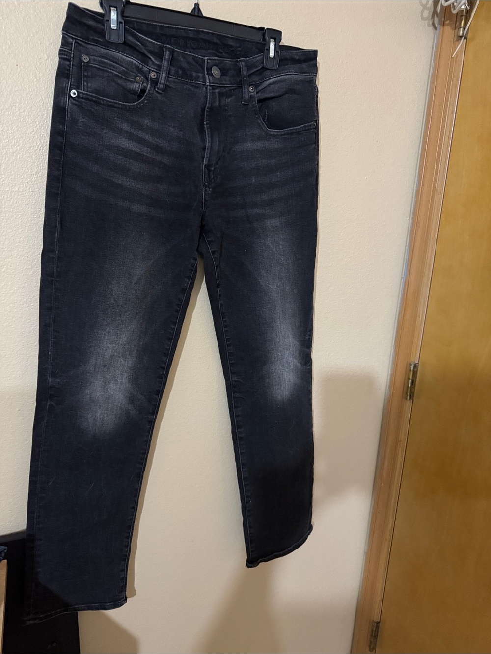 AE Next Level Apparel Men's Washed Black Slim Straight Jeans